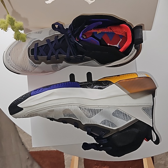 Air Jordan XXXVII Light Bone Fire Red Black Retro Men's 13 - Picture 12 of 17